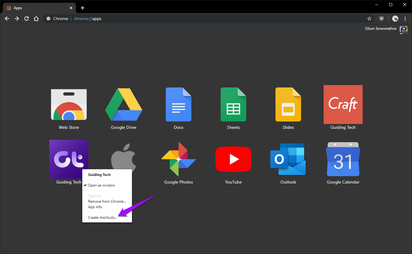 make a shortcut for google chrome on mac